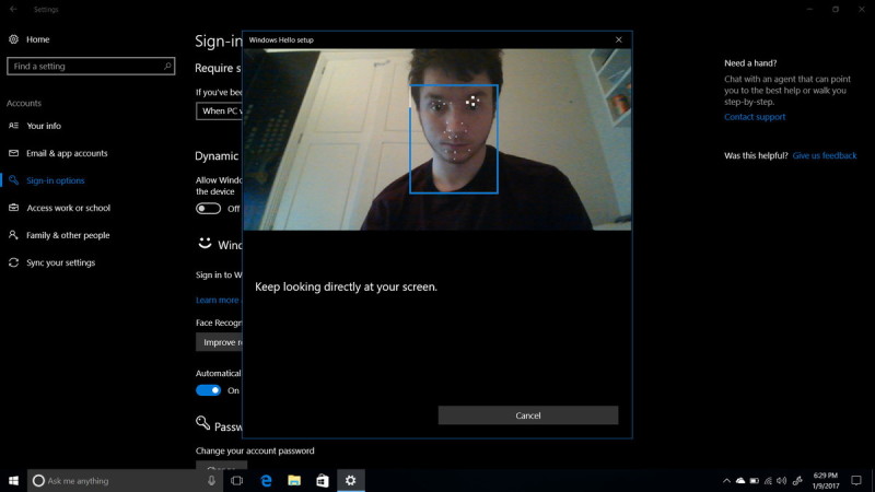 Al escanear el rosto del usuario, Windows 10 sabrá cuando estamos (o no) delante de la pantalla