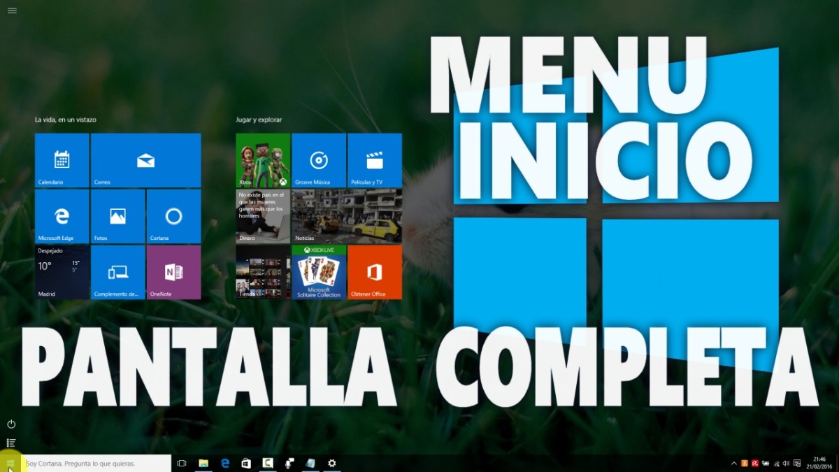 Menú De Inicio A Pantalla Completa En Windows 10 0663